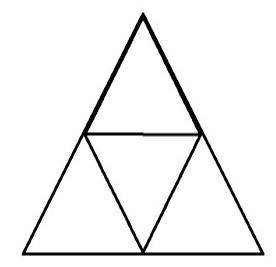 На рисунке из 9 палочек сложены три треугольника. Переложите три палочки так, чтобы на рисунке можно