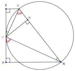 задача: в трапеции PKMN боковая сторона PK перпендикулярна основанию KM. окружность проходит через т