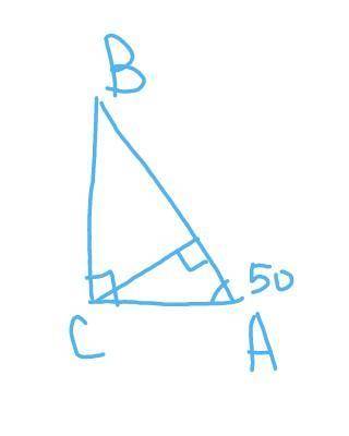 В треугольнике АВС ∠С=90 градусов, а ∠А=50градусов, СД высота. Найдите углы треугольника АСД.