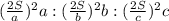 (\frac{2S}{a})^{2} a : (\frac{2S}{b})^{2} b : (\frac{2S}{c})^{2} c