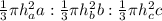 \frac{1}{3}\pi h_{a}^{2} a : \frac{1}{3}\pi h_{b}^{2}b : \frac{1}{3}\pi h_{c}^{2}c
