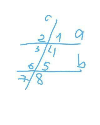 Прямая A параллельна прямой b, прямая c - секущая. Найди угол 2,3,4 если угол 1 равен 48 градусам