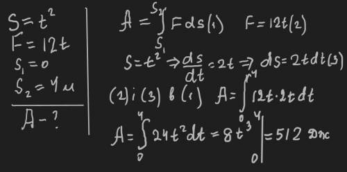 Матеріальна точка масою m рухається прямолінійно по гладкій горизонтальній площині за законом S=t^2