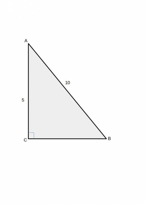 В треугольнике ABC угол C равен 90 градусов, AB=10, AC=5, Найдите sin B