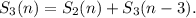 S_3(n)=S_2(n)+S_3(n-3).