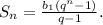 S_{n} =\frac{b_{1}(q^{n}-1) }{q-1} .