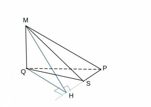 НУЖНО СЕГОДНЯ В піраміді MPQS (точка M – вершина піраміди) ребро MQ є висотою, PQ = 15, QS = 13, PS