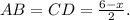 AB = CD = \frac{{6 - x}}{2}.