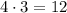 4 \cdot 3 = 12