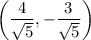\left(\dfrac{4}{\sqrt{5}},-\dfrac{3}{\sqrt{5}}\right)