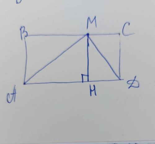 точка м расположена на стороне ВС параллелограмма АВСД. Докажите что площадь треугольника АМД равна