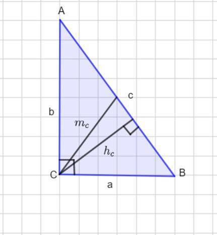 Сума катетів прямокутного трикутника дорівнює 70 см, а сума медіани і висоти, проведеної до гіпотену