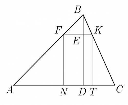 У трикутник зі стороною 10 см і висотою 7 см, проведеною, до даної сторони, вписано прямокутник, сто
