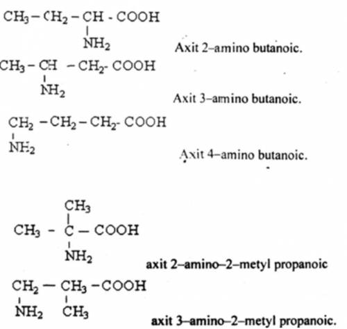 Напишіть формули ізомерних амінокислот складу та дайте їм назви