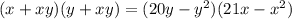 (x+xy)(y+xy)=(20y-y^2)(21x-x^2)