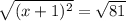 \sqrt{(x+1)^{2} } = \sqrt{81}