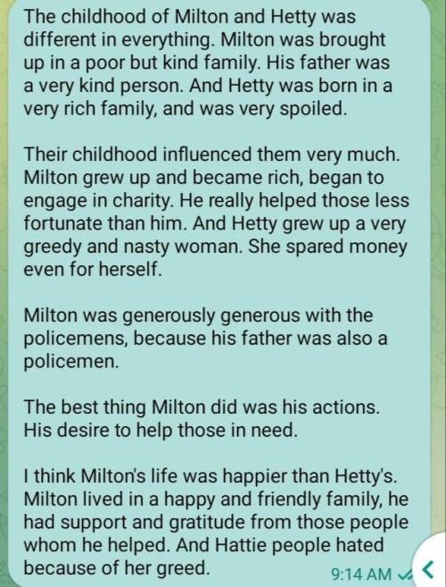 What What do you think? Discuss these questions in small groups. • How were Milton and Hetty's child