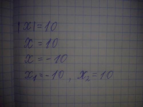 Розв’яжіть рівняння |х|=10