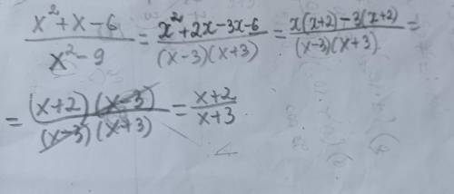 Сократить дробь X^2+X-6/X^2-9