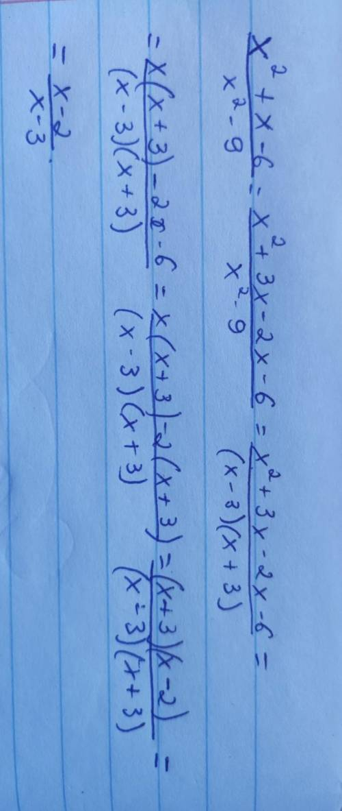 Сократить дробь (X^2+X-6)/(X^2-9)