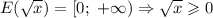 E(\sqrt{x} )=[0;\ +\infty)\Rightarrow \sqrt{x} \geqslant 0