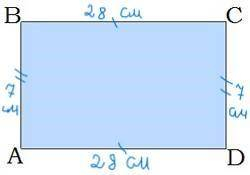 Одна сторона прямокутника дорівнює 28 см, а друга — у 4 рази менша. Знайди периметр прямокутника. У