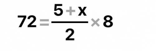Площа трапеції - 72см^2, одна з її основ - 5 см, висота дорівнює 8 см. Знайдіть другу основу трапеці
