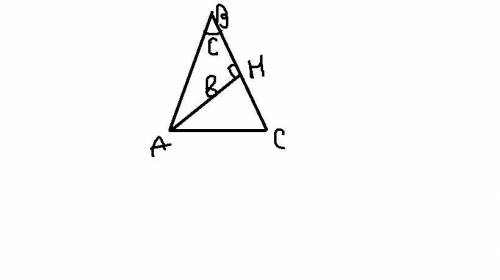 9*. Кут при вершині рівнобедреного трикутника дорівнює c, а висота, опущена на бічн сторону, — b. Зн